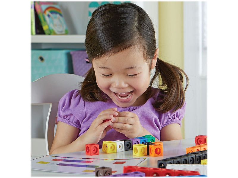 Learning Resources MathLink Cubes Early Math Activity Set, Assorted Colors, 115 Pieces/Set (LER 4286)