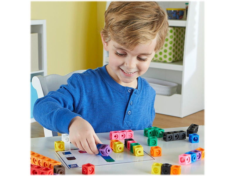 Learning Resources MathLink Cubes Early Math Activity Set, Assorted Colors, 115 Pieces/Set (LER 4286)