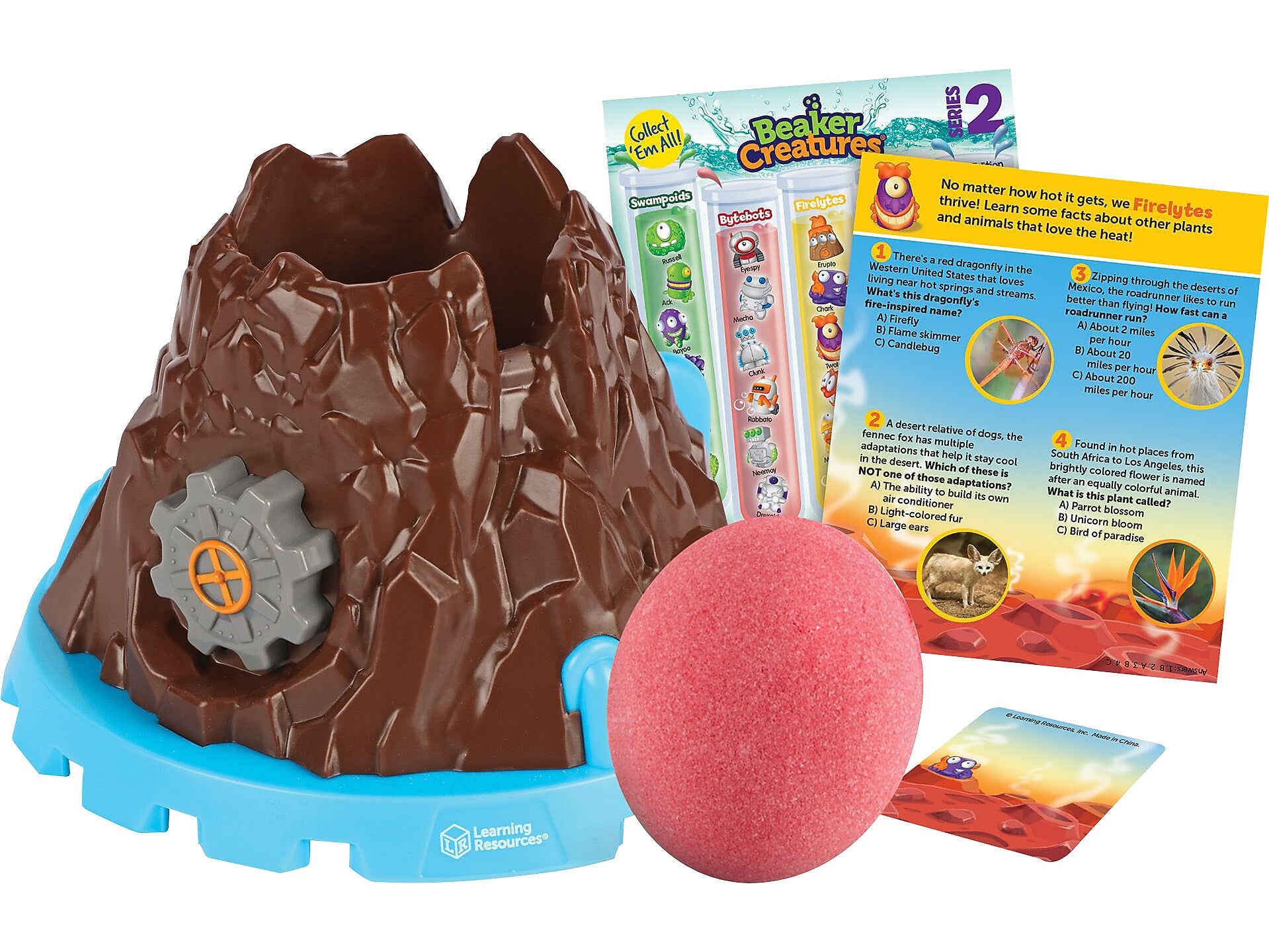 Learning Resources Beaker Creatures Bubbling Volcano Reactor Set, Assorted Colors, 3 Pieces/Set (LER 3827)