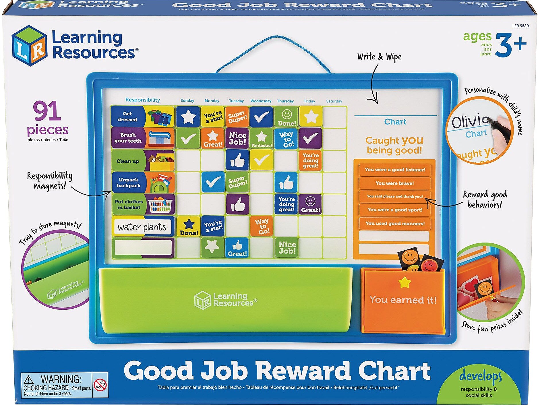 Learning Resources Good Job Reward Chart, Multicolor, 91 Tiles/Set (LER9580)
