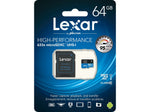 Lexar High-Performance 633x 64GB microSDXC Memory Card with Adapter, Class 10, UHS-I (LSDMI64GBBNL633)