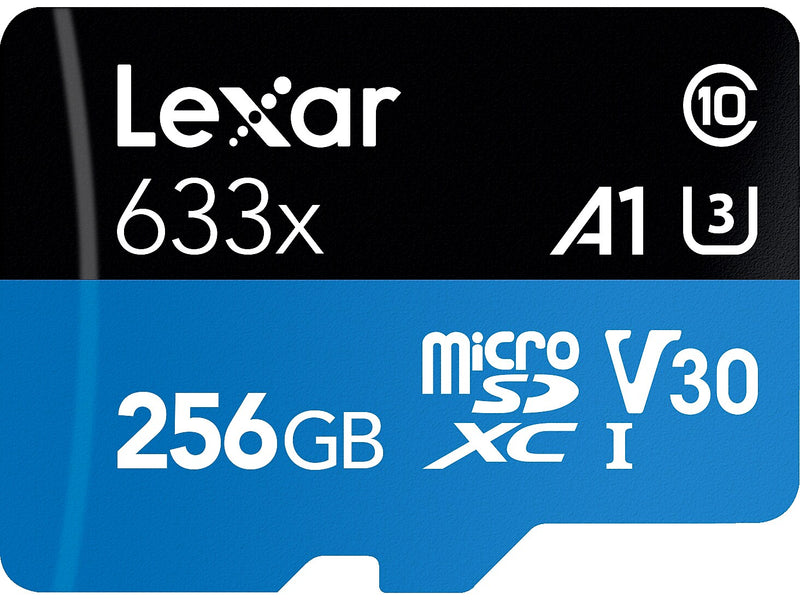 Lexar High-Performance 633x 256GB microSDXC Memory Card with Adapter, Class 10, UHS-I (LSDMI256BBNL633)