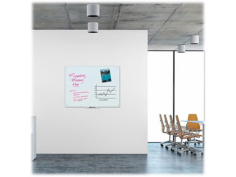 U Brands Glass Dry-Erase Whiteboard, 4' x 3' (3972U00-01)
