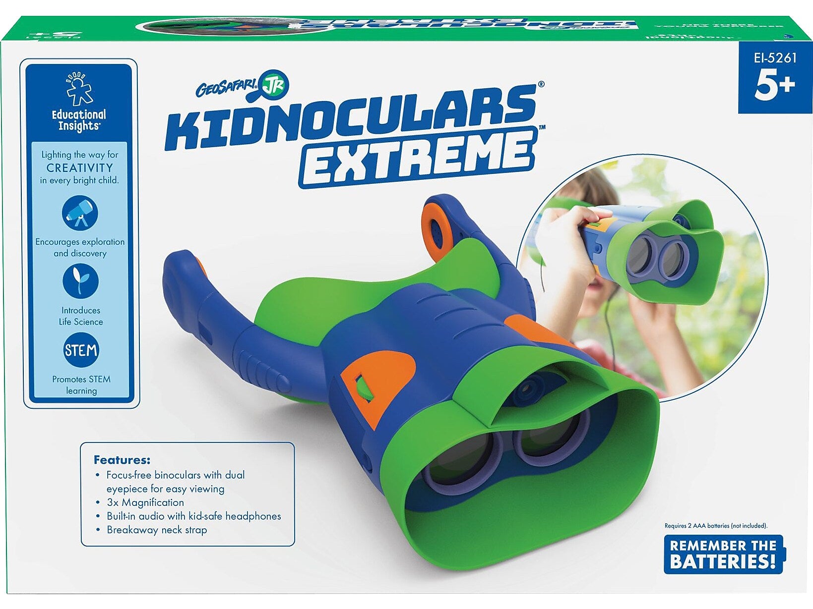 Educational Insights GeoSafari Jr. Kidnoculars Extreme, Multicolor (5261)