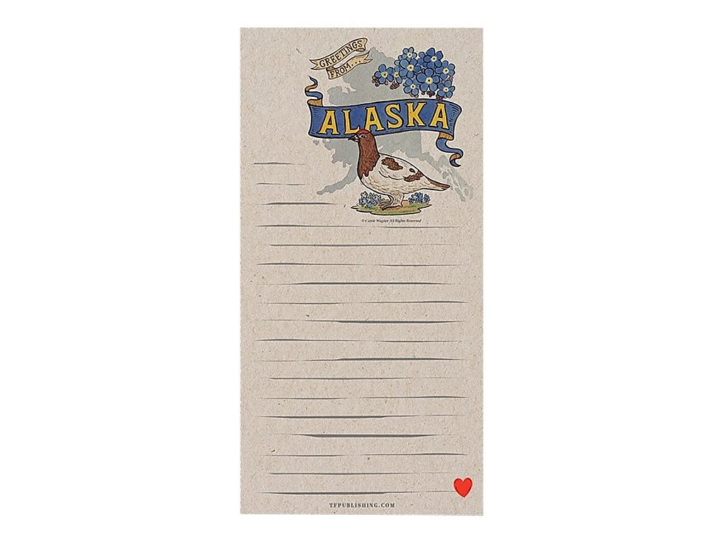 TF Publishing Alaska Memo Pad, 4" x 8", Multicolor, 26 Sheets/Pad, 1 Pad/Pack (99-ALASMP)