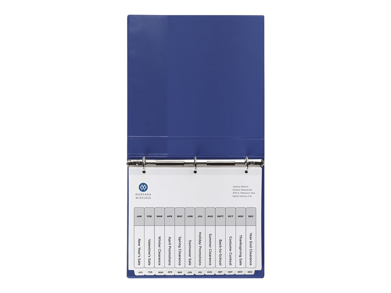 Avery Ready Index Table of Contents Paper Dividers, Jan-Dec Tabs, White, 6 Sets/Pack (11826)