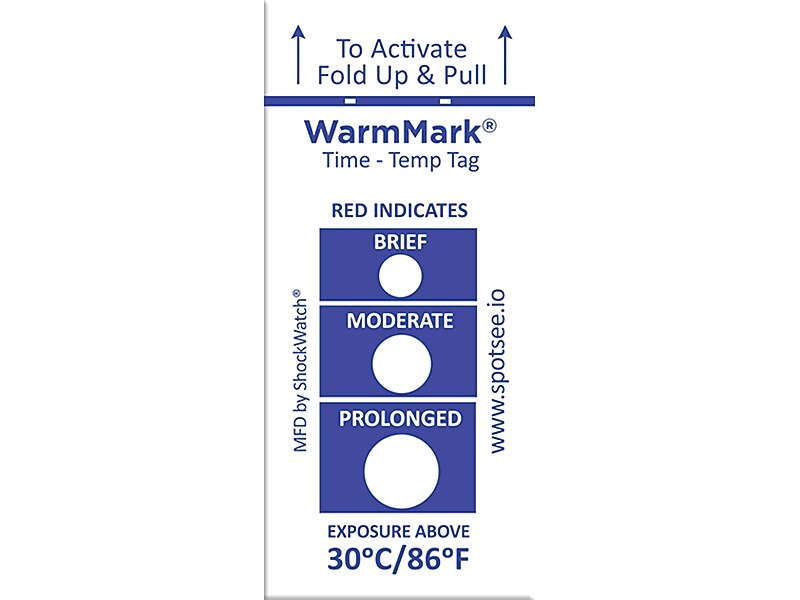 WarmMark Short-Run 30°C/86°F Chemical Temperature Indicator, 100/Pack (WM 30/86)