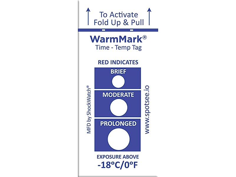 WarmMark Short-Run -18°C/0°F Chemical Temperature Indicator, 100/Pack (WM-18/0)