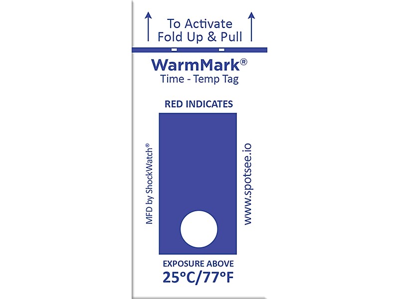 WarmMark Short-Run 25°C/77°F Chemical Temperature Indicator, 100/Pack (WM 25/77)
