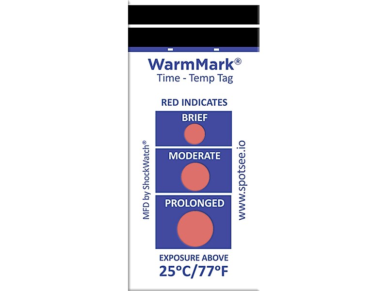 WarmMark Short-Run 25°C/77°F Chemical Temperature Indicator, 100/Pack (WM 25/77)