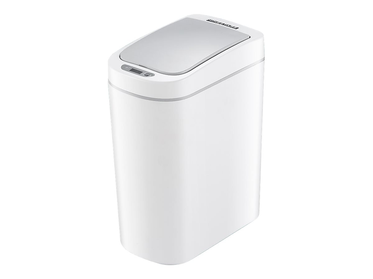 Nine Stars Plastic Sensor Trash Can, White, 1.85 gal. (DZT-7-2s)