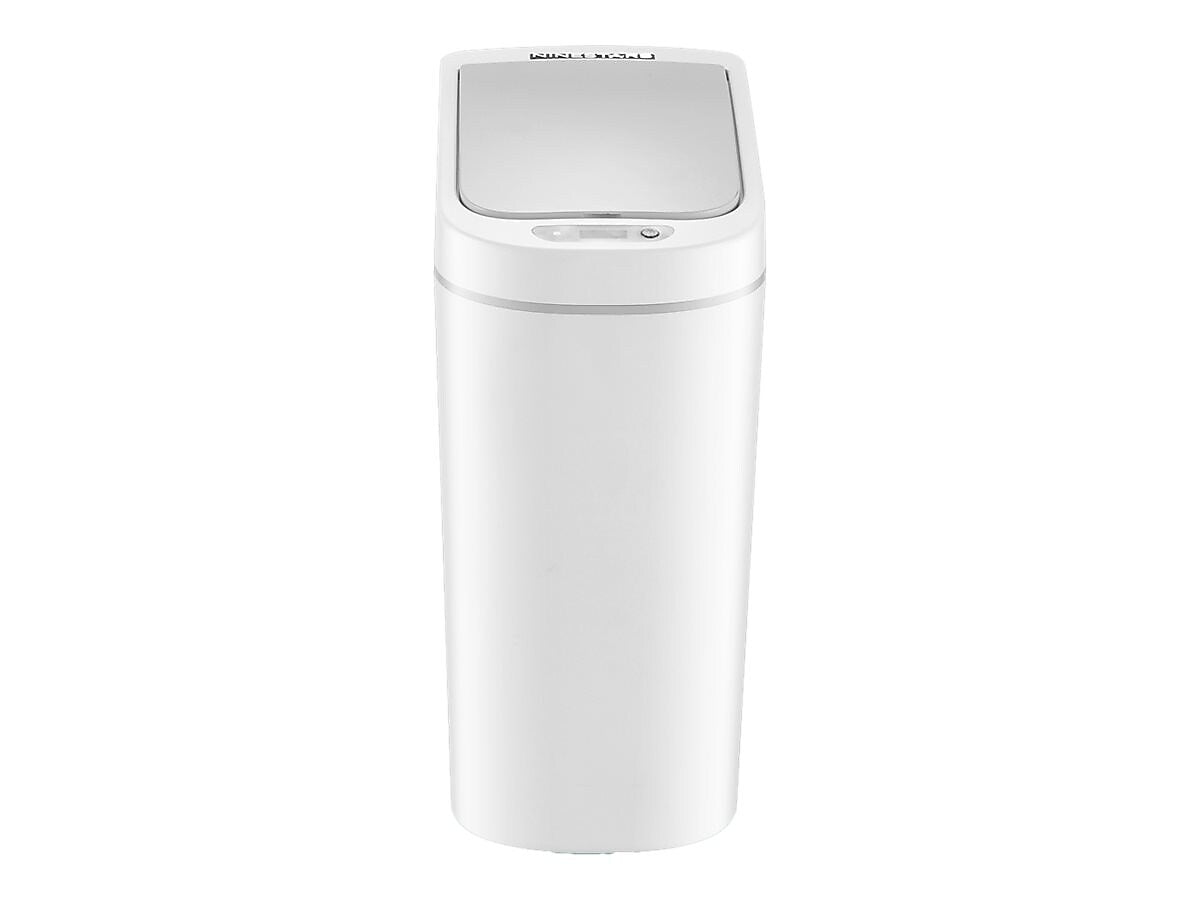 Nine Stars Plastic Sensor Trash Can, White, 1.85 gal. (DZT-7-2s)