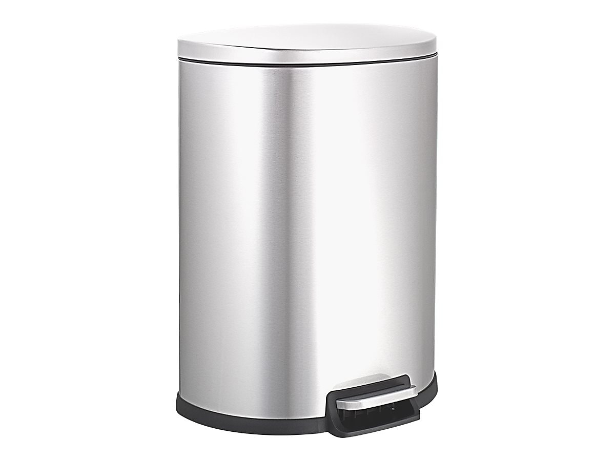 Nine Stars Stainless Steel Step Trash Can, 13.21 gal., Silver (SOT-50-3)