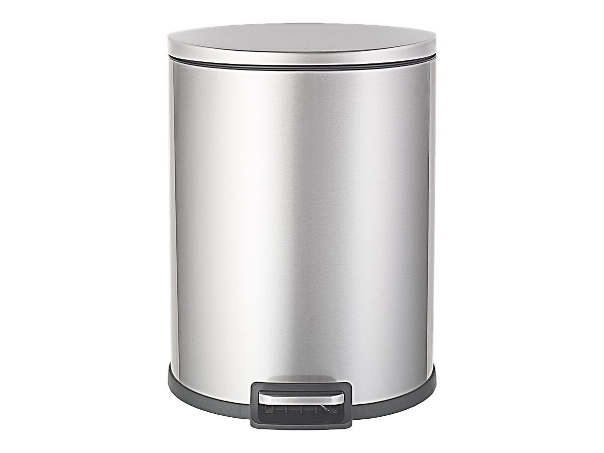 Nine Stars Stainless Steel Step Trash Can, 13.21 gal., Silver (SOT-50-3)