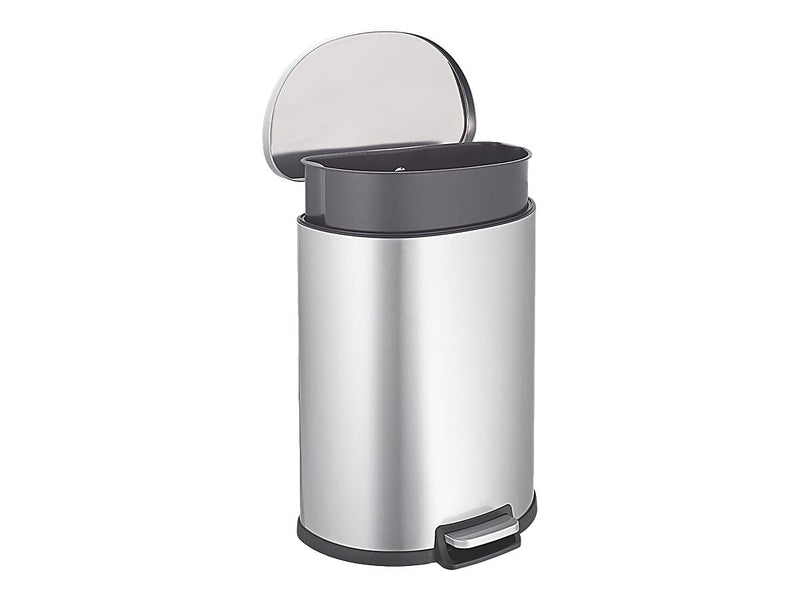 Nine Stars Stainless Steel Step Trash Can, 13.21 gal., Silver (SOT-50-3)