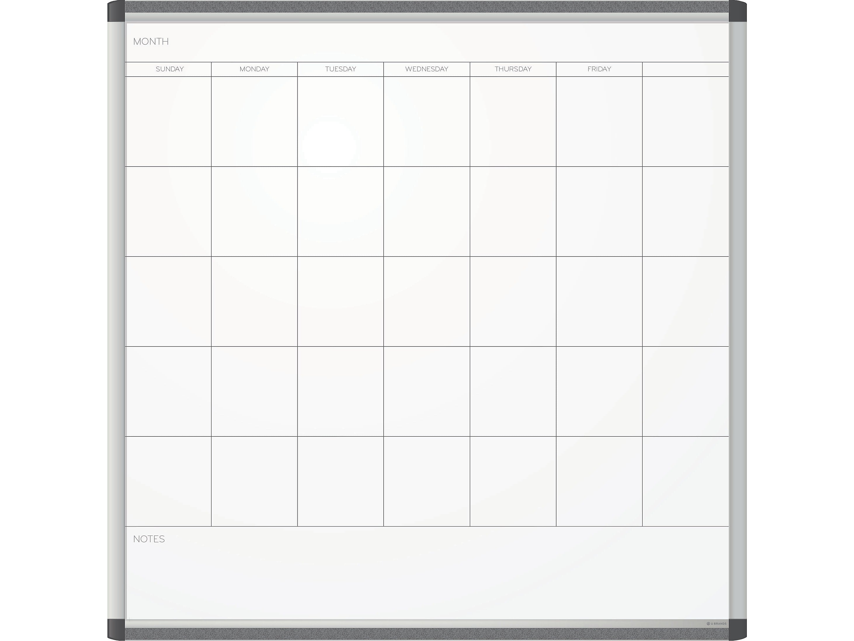 U Brands PINIT Steel Dry-Erase Whiteboard, Aluminum Frame, 3' x 3' (2902U00-01)