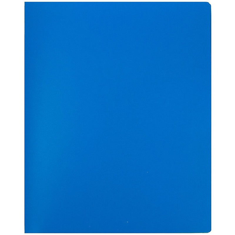 JAM Paper Heavy Duty 4-Pocket Plastic Folder Organizer, Blue, 72/Pack (389MP4bua)