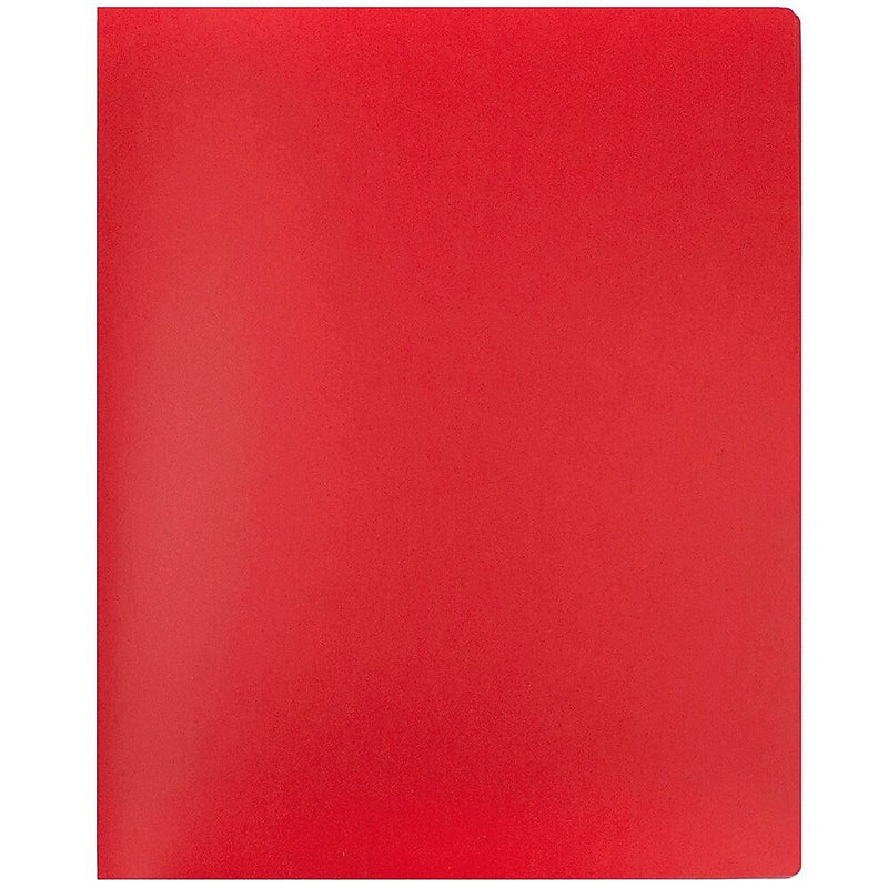JAM Paper Heavy Duty 10-Pocket Plastic Folder Organizer, Red, 2/Pack (389MP10REJ)