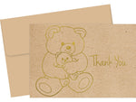 Great Papers! Teddy Bear Matte Personal Thank You Notecards, Kraft, 50/Pack (2019080)