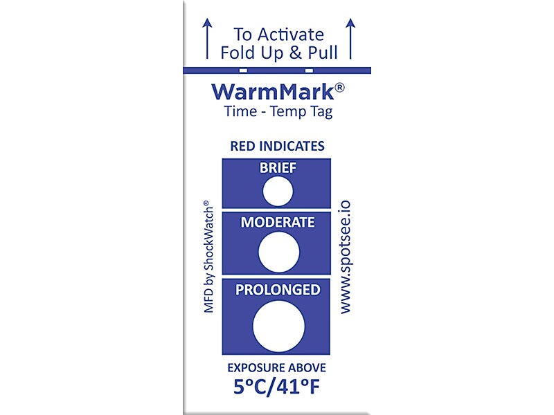 WarmMark Short-Run 5°C/41°F Chemical Temperature Indicator, 100/Pack (WM 5/41)