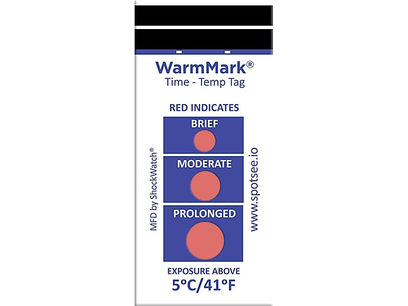 WarmMark Short-Run 5°C/41°F Chemical Temperature Indicator, 100/Pack (WM 5/41)
