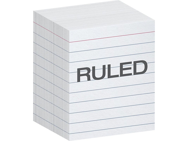 Oxford Mini Ruled 2.5" x 3" Index Cards, White, 200 Per Pack (OXF 10009)