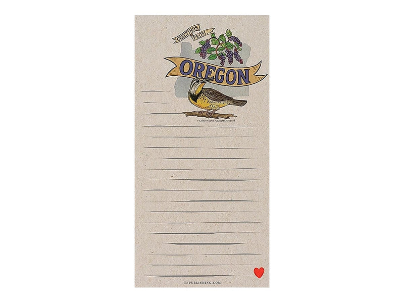 TF Publishing Oregon Memo Magnet Pad, 4" x 8", Line Ruled, Kraft, 52 Sheets/Pad, 1 Pad/Pack (99-OREGMP)