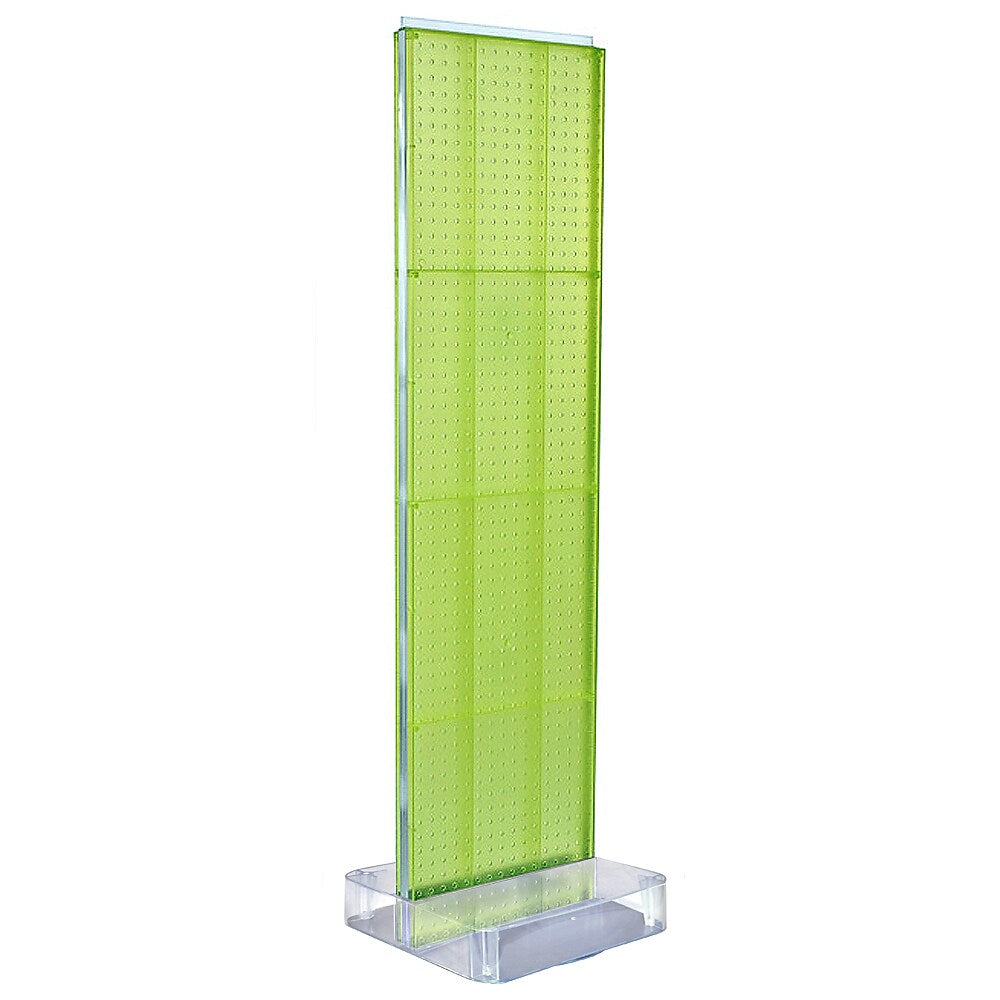 Two-Sided Pegboard Floor Display on Studio Base: Panel Size: 16"W x 60"H, Green (700770-GRE)