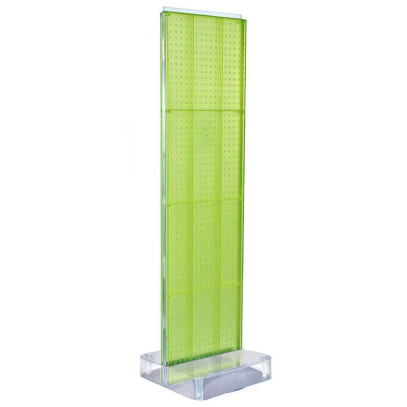 Two-Sided Pegboard Floor Display on Studio Base: Panel Size: 16"W x 60"H, Green (700770-GRE)