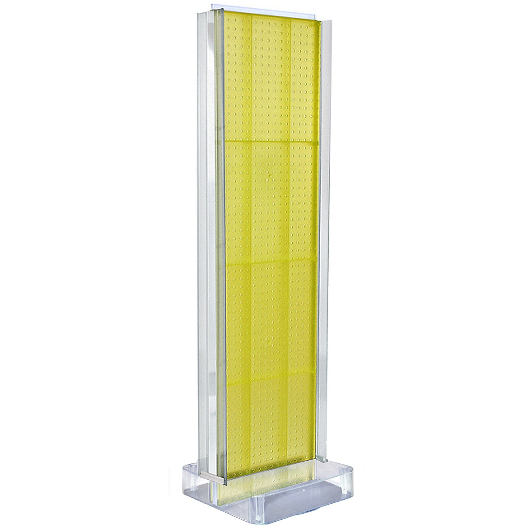 Azar Two-Sided Pegboard Floor Display, 16"W x 60"H, Yellow (700778-YEL)