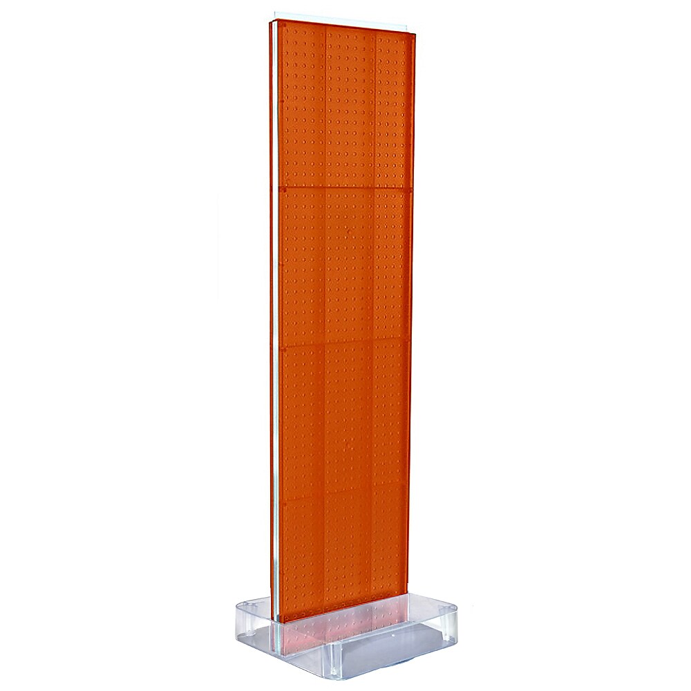 Two-Sided Pegboard Floor Display on Studio Base: Panel Size: 16"W x 60"H, Orange (700770-ORG)