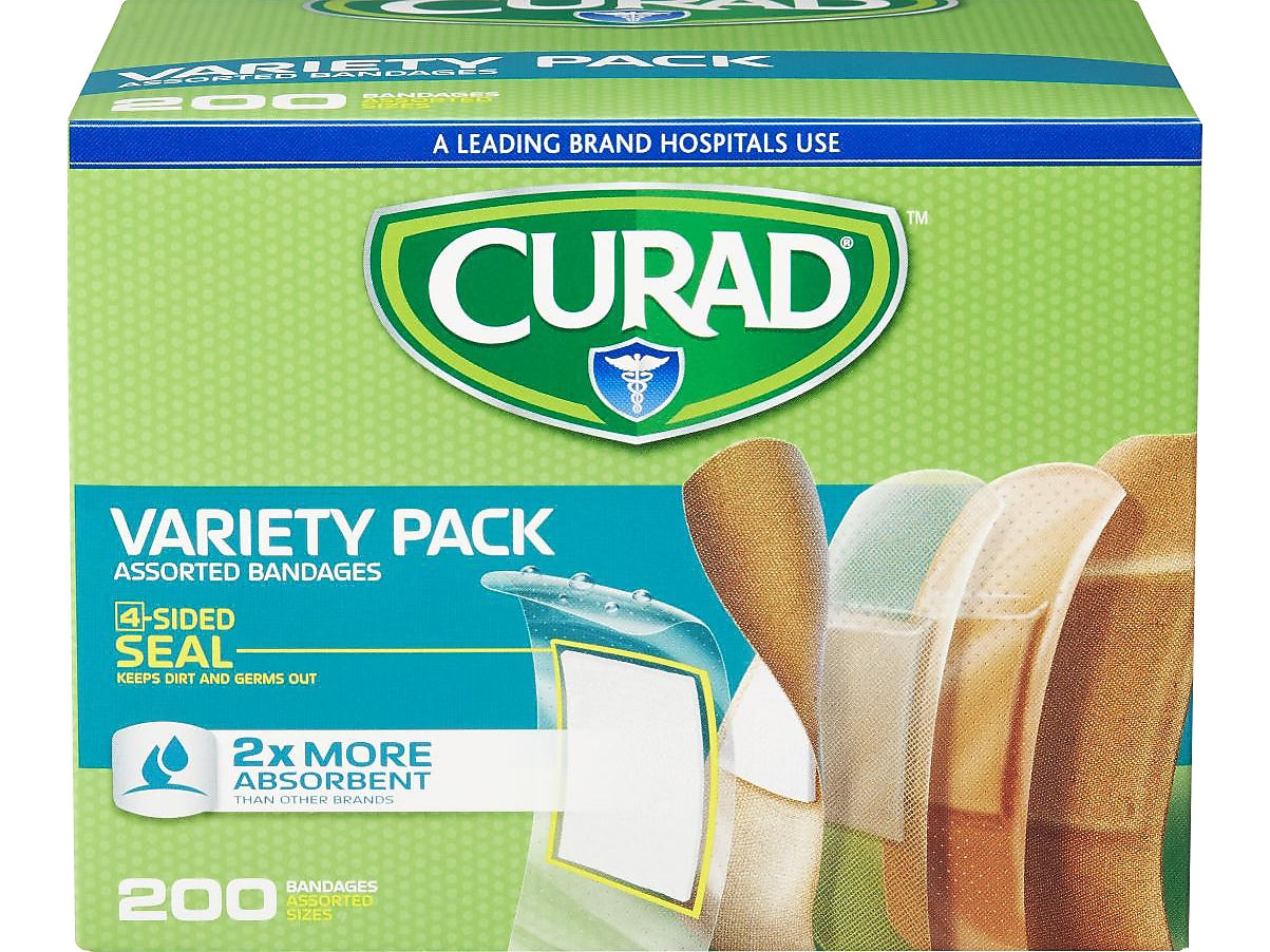 Curad Variety Pack Assorted Adhesive Bandages, 200/Pack (CUR0800RB)