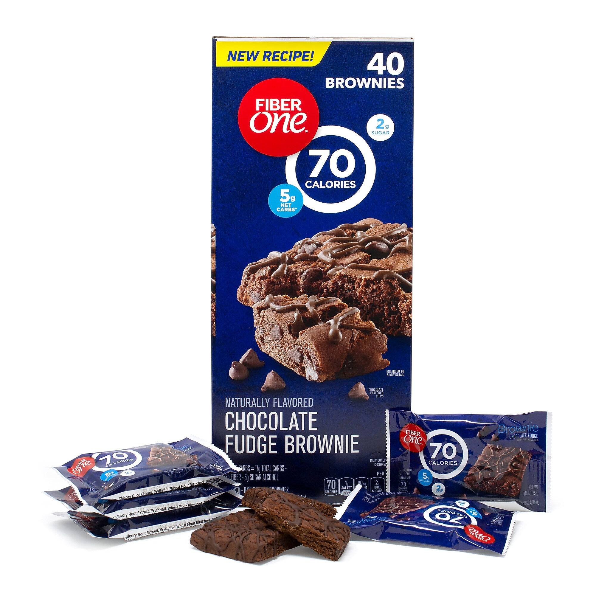 Fiber One Chocolate Fudge Brownie Bar, 0.88 oz., 40 Bars/Box (220-00454)