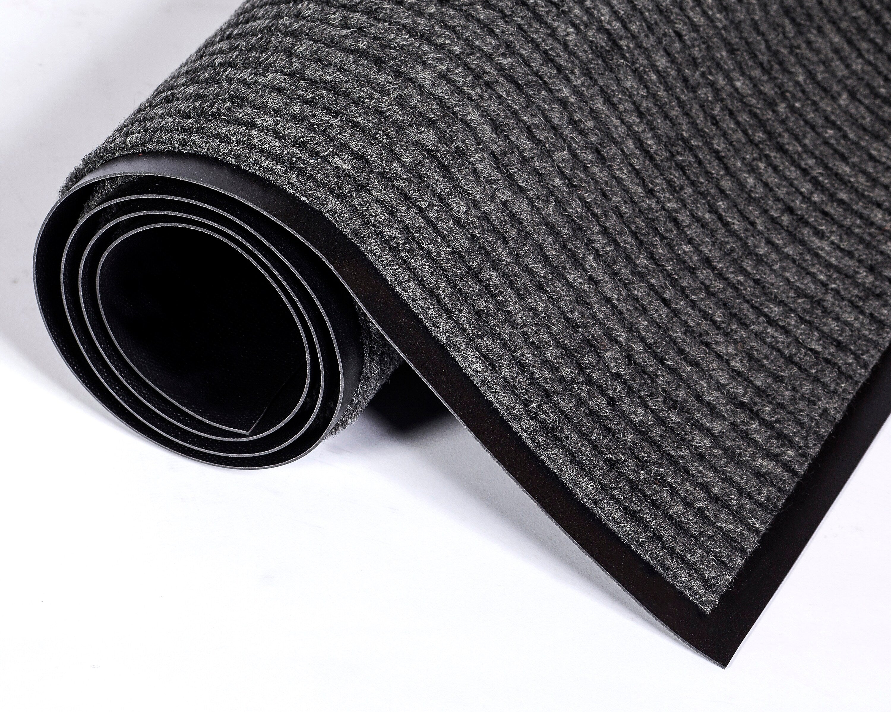 Crown Needle Rib Wipe Synthetic Scraper Mat, 72" x 48", Gray (CWNNR0046GY)