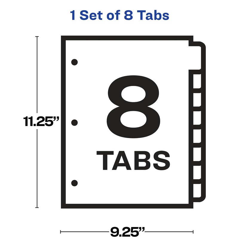 Avery Index Maker Sheet Protector Dividers with Print & Apply Label Sheets, 8 Tabs, Clear (75501)