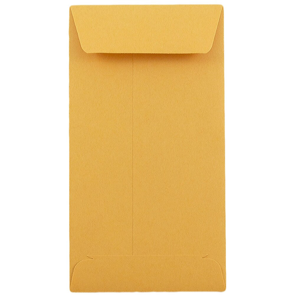 JAM Paper #7 Kraft Coin Envelope, 3 1/2" x 6 1/2", Brown Kraft, 50/Pack (95125I)