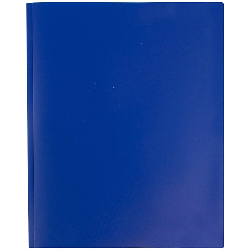 JAM Paper POP 2-Pocket Plastic Folders with Fastener, Deep Blue, 6/Pack (313525335)