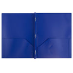 JAM Paper POP 2-Pocket Plastic Folders with Fastener, Deep Blue, 6/Pack (313525335)