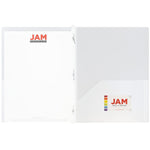 JAM Paper POP 2-Pocket Plastic Folders with Metal Prongs Fastener Clasps, Clear, 6/Pack (382ECcldd)