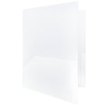 JAM Paper POP 2-Pocket Plastic Folders with Metal Prongs Fastener Clasps, Clear, 6/Pack (382ECcldd)