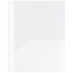 JAM Paper POP 2-Pocket Plastic Folders with Metal Prongs Fastener Clasps, Clear, 6/Pack (382ECcldd)