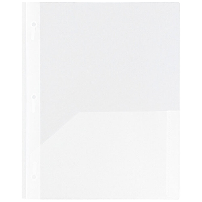 JAM Paper POP 2-Pocket Plastic Folders with Metal Prongs Fastener Clasps, Clear, 6/Pack (382ECcldd)