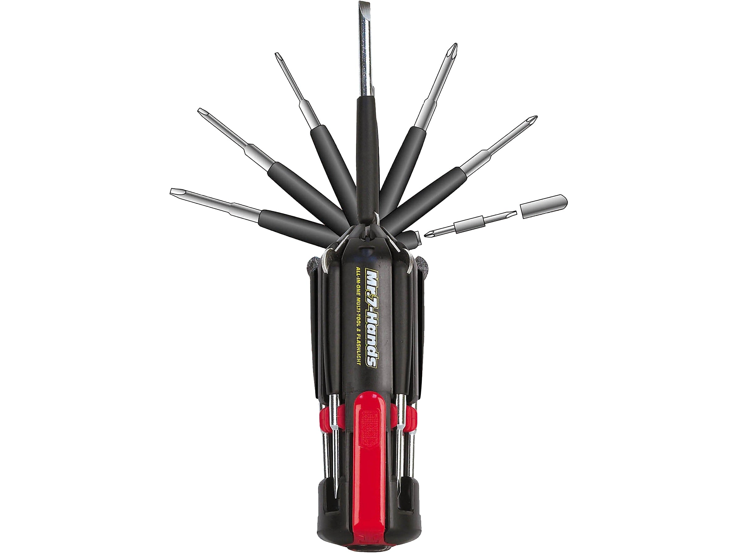 Apollo Tools Mr. 7 Hands Multicomponent Screwdriver Tool, Red/Black (DT1019)