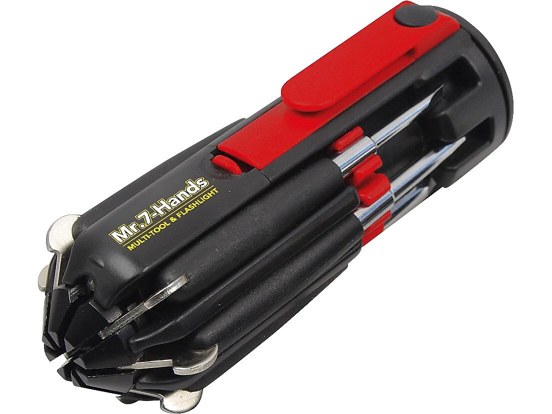 Apollo Tools Mr. 7 Hands Multicomponent Screwdriver Tool, Red/Black (DT1019)