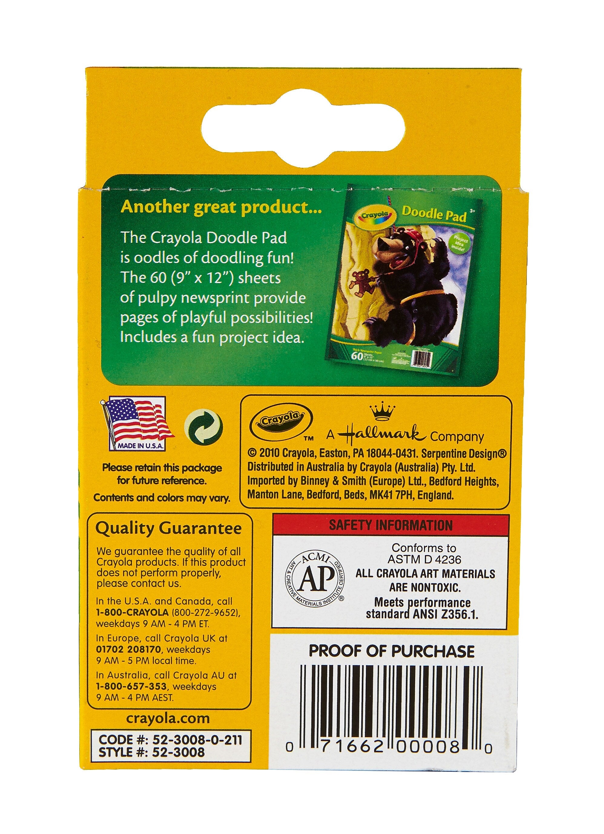 Crayola Crayons, Assorted Colors, 8/Box (52-3008)