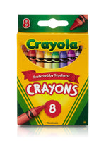 Crayola Crayons, Assorted Colors, 8/Box (52-3008)