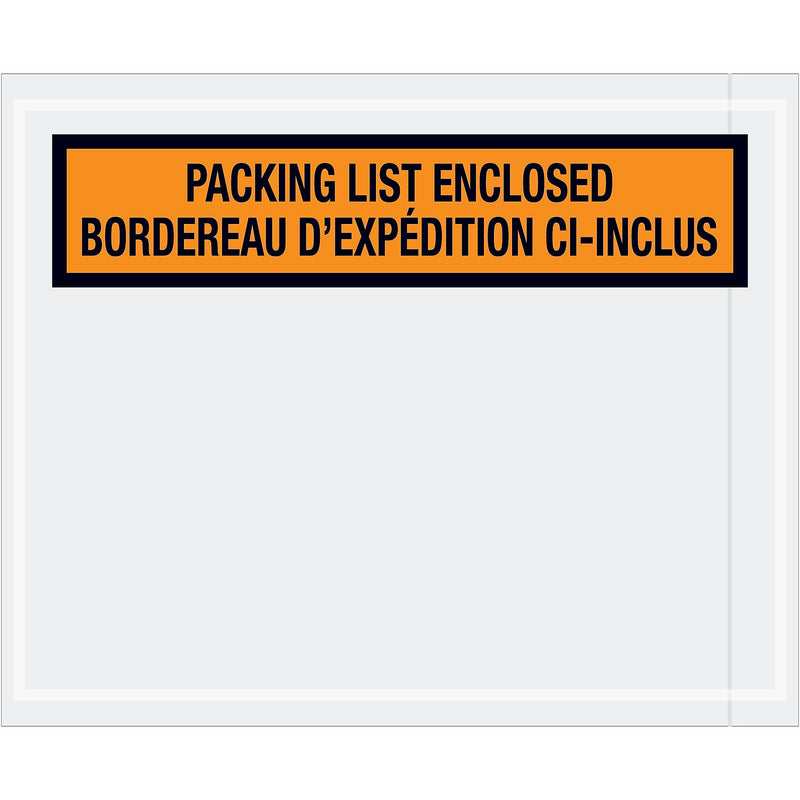 Tape Logic Bilingual Packing List Envelopes, 4 1/2" x 5 1/2", Orange, 1000/Case (PL501)