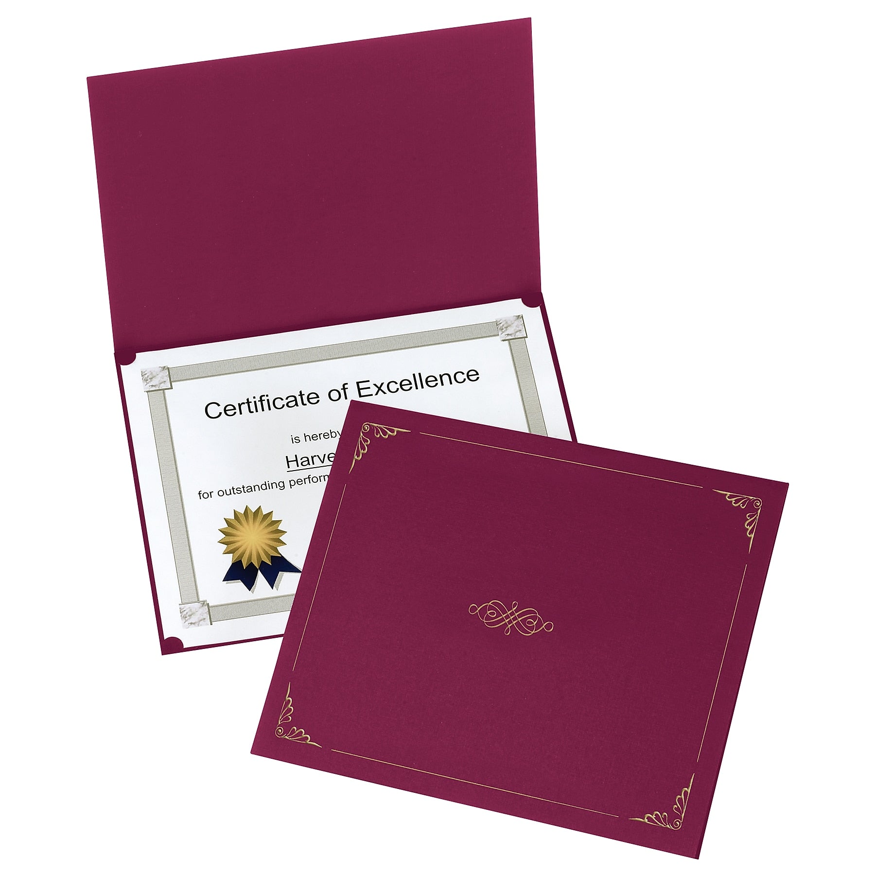 Oxford Certificate Holders, 8.88" x 11.25", Burgundy, 5/Pack (29900585BGD)