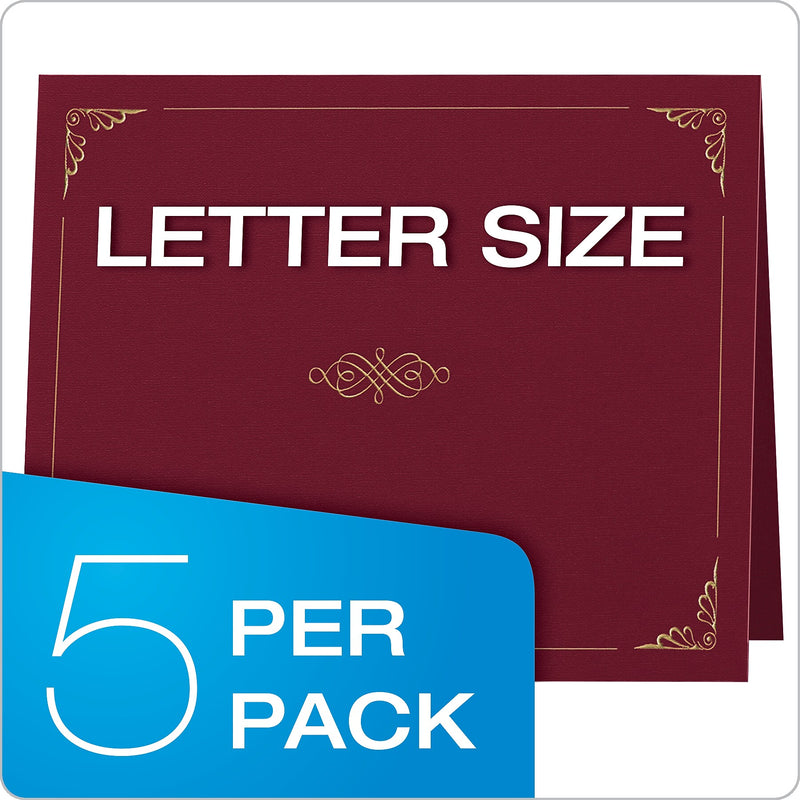 Oxford Certificate Holders, 8.88" x 11.25", Burgundy, 5/Pack (29900585BGD)