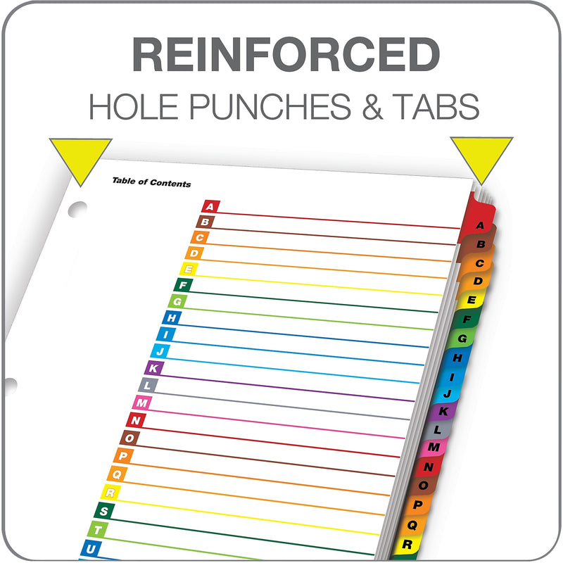 Cardinal OneStep Printable Table of Contents and Dividers, A-Z - 26-Tab, Multicolor, 1/St